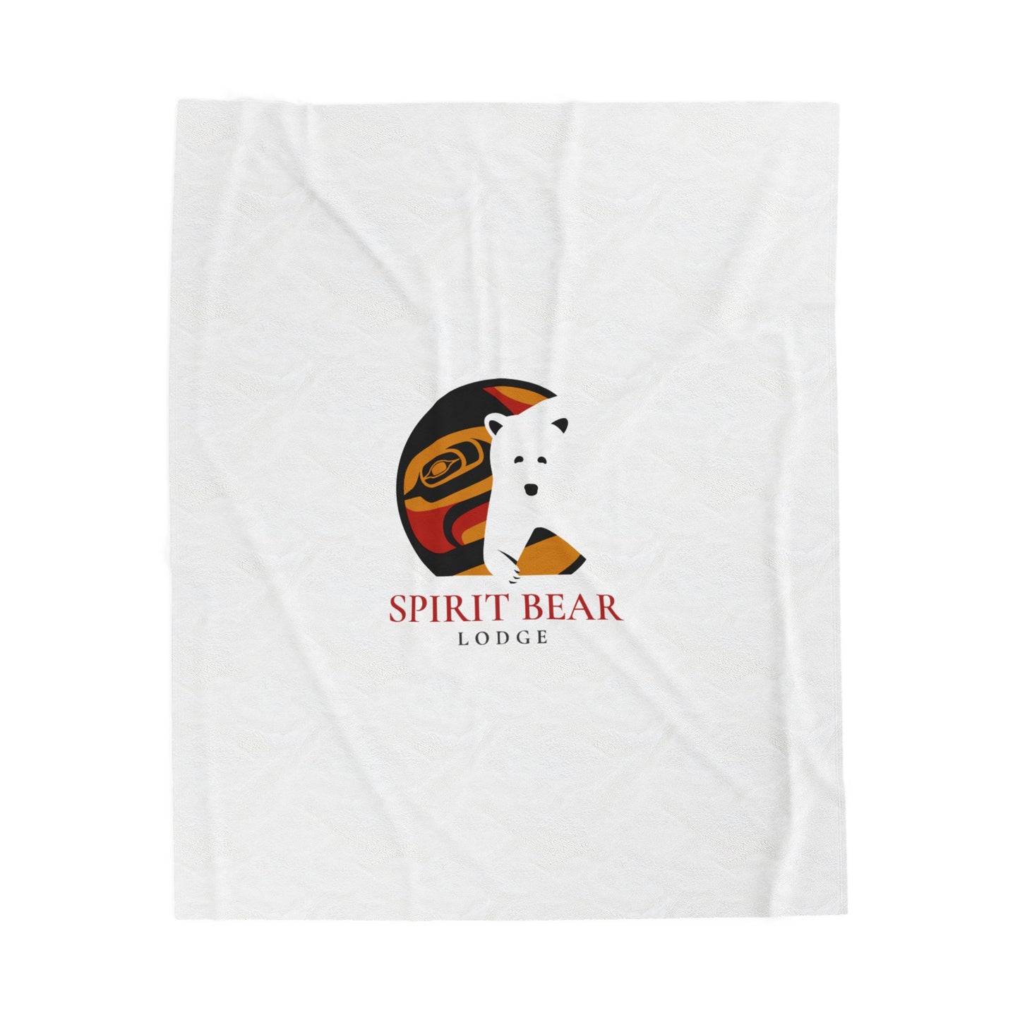 Cozy Velveteen Plush Blanket - Spirit Bear Lodge Design