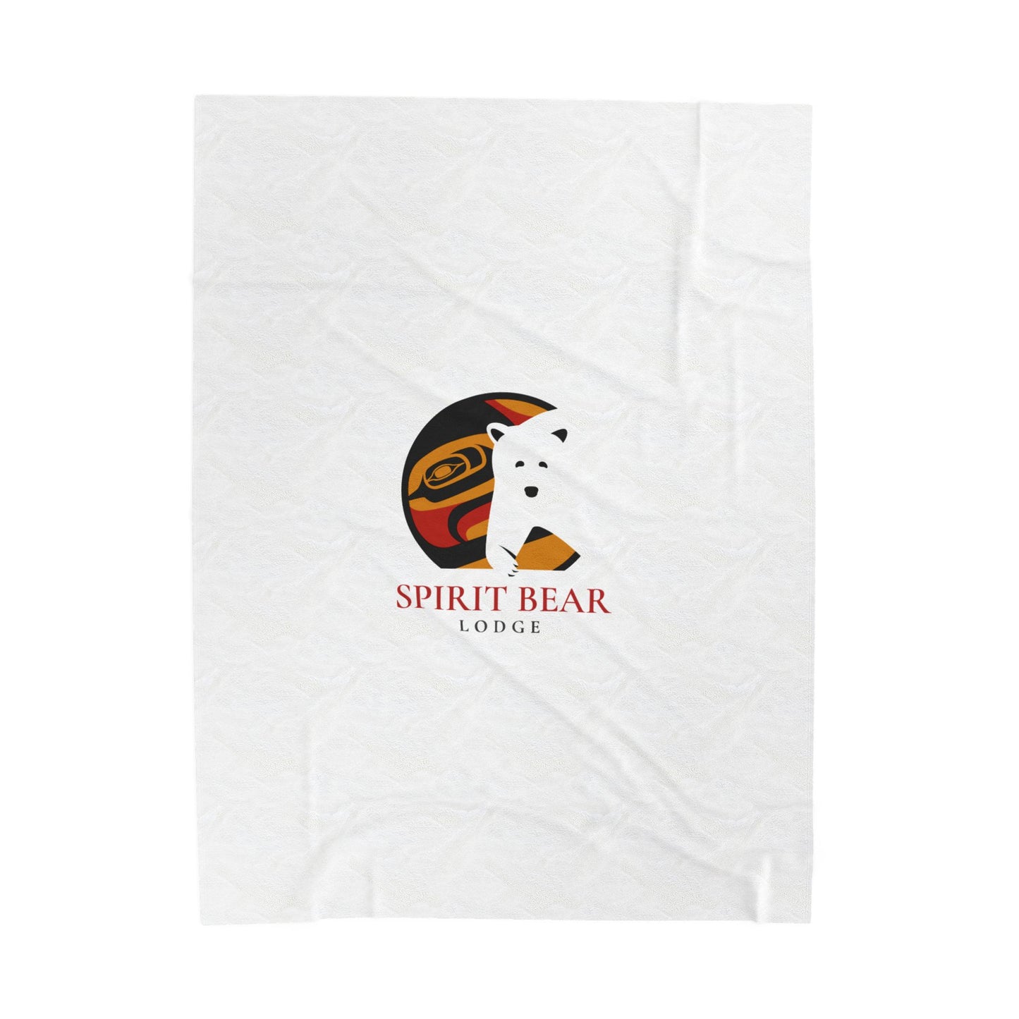 Cozy Velveteen Plush Blanket - Spirit Bear Lodge Design