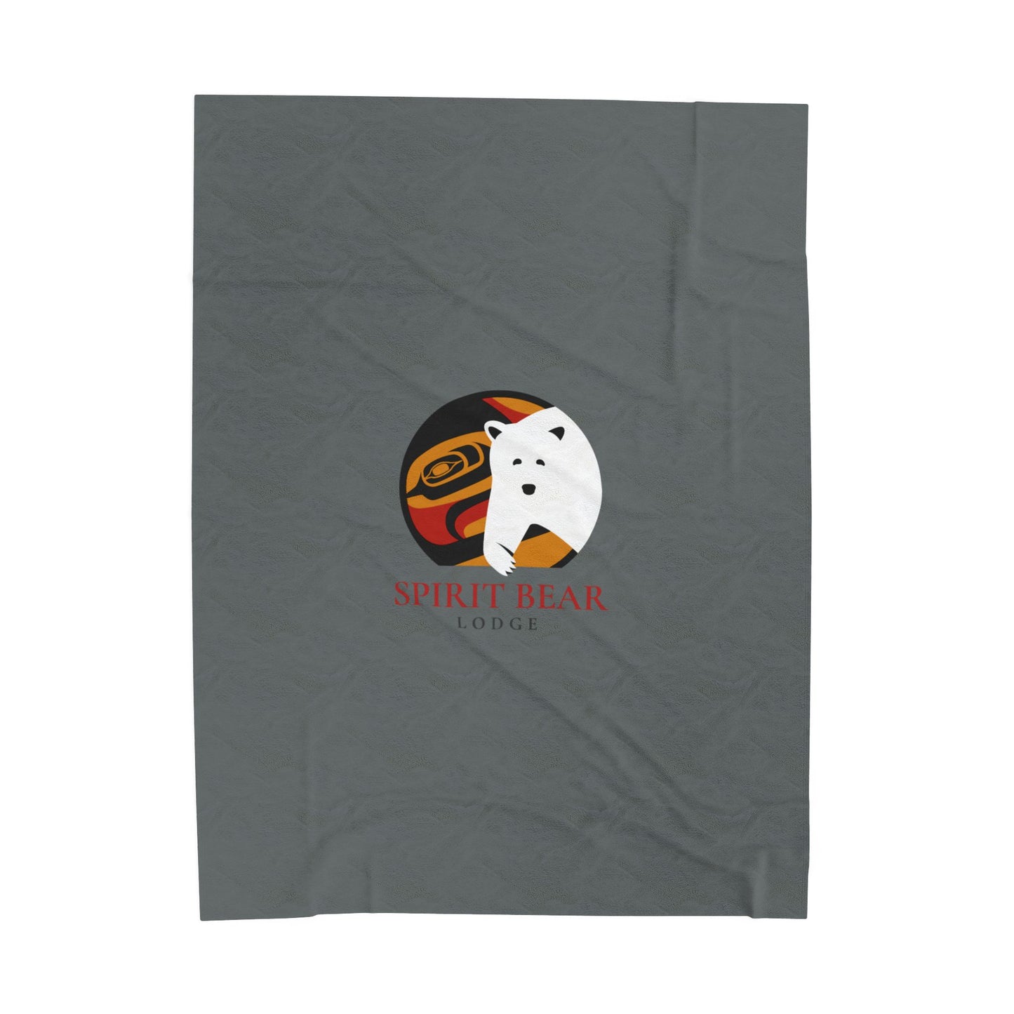 Cozy Velveteen Plush Blanket - Spirit Bear Lodge Design