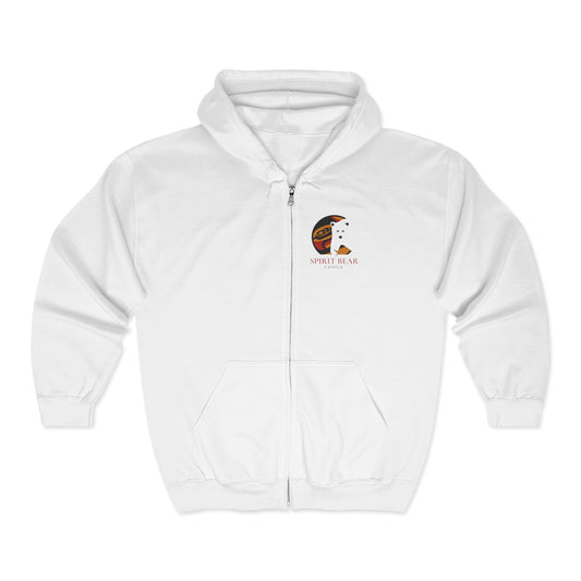 Cozy Spirit Bear Zip Hoodie for Nature Lovers