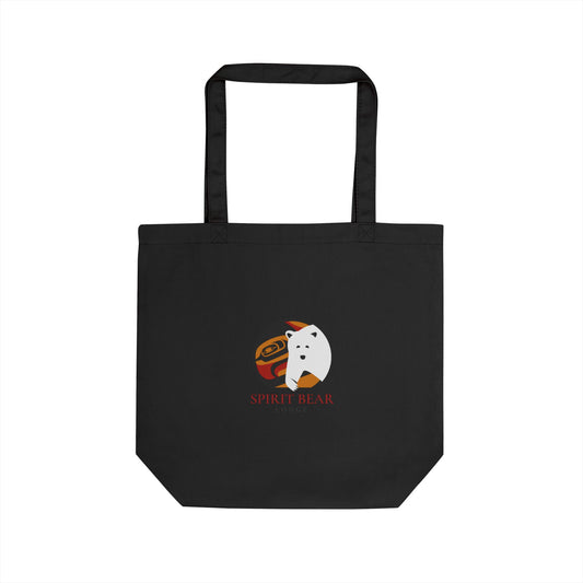 Eco-Friendly Spirit Bear Tote Bag - Reusable Black Shopping Bag
