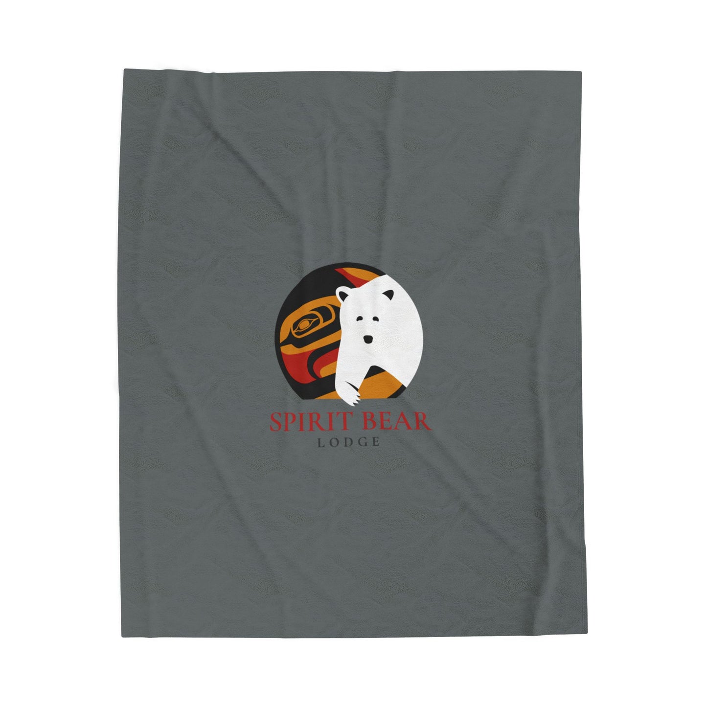 Cozy Velveteen Plush Blanket - Spirit Bear Lodge Design