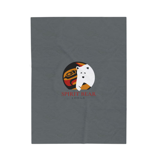 Cozy Velveteen Plush Blanket - Spirit Bear Lodge Design